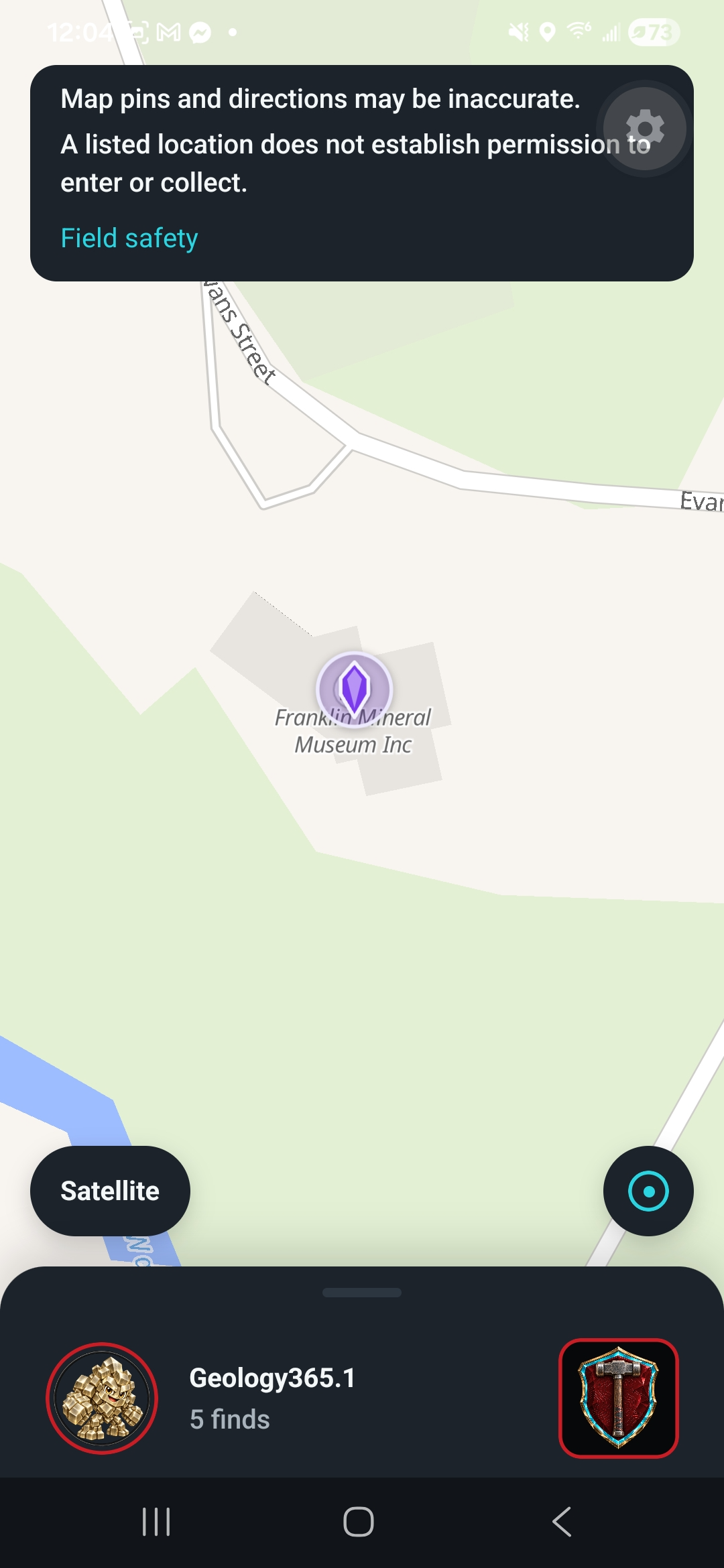 A special-place pin on the map beside the real specimen collected there.